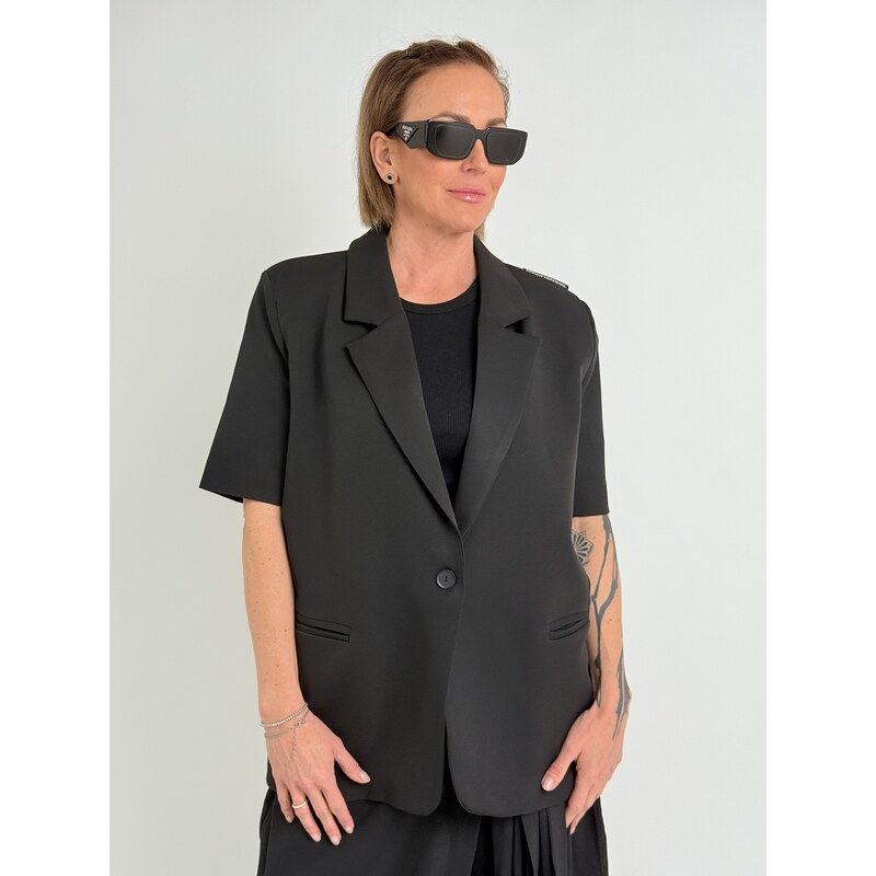 E-shop Miss City Official Čierne sako s krátkym rukávom FLOW