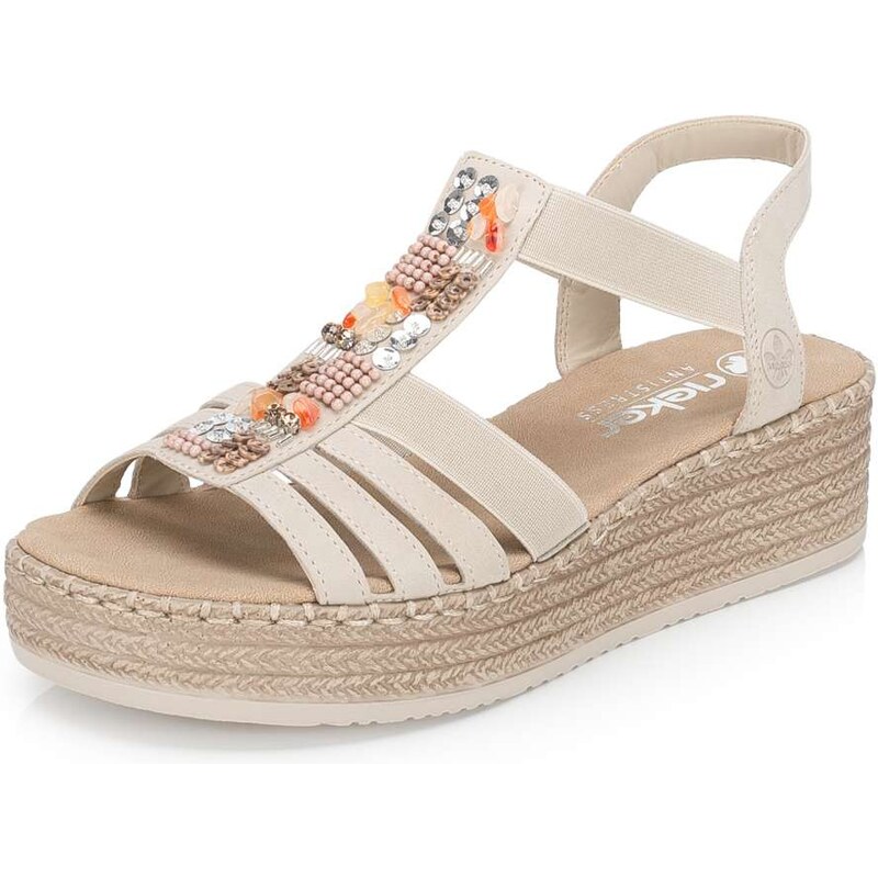 E-shop Dámske sandále RIEKER V4557-62 béžová S6