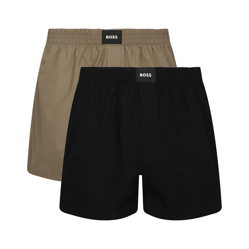 E-shop BOSS - pánske trenky 2PACK natural pure cotton forest & black