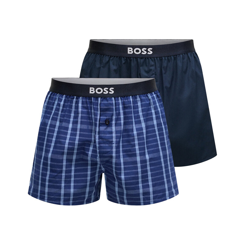 E-shop BOSS - pánske trenky 2PACK natural pure cotton blue cubes