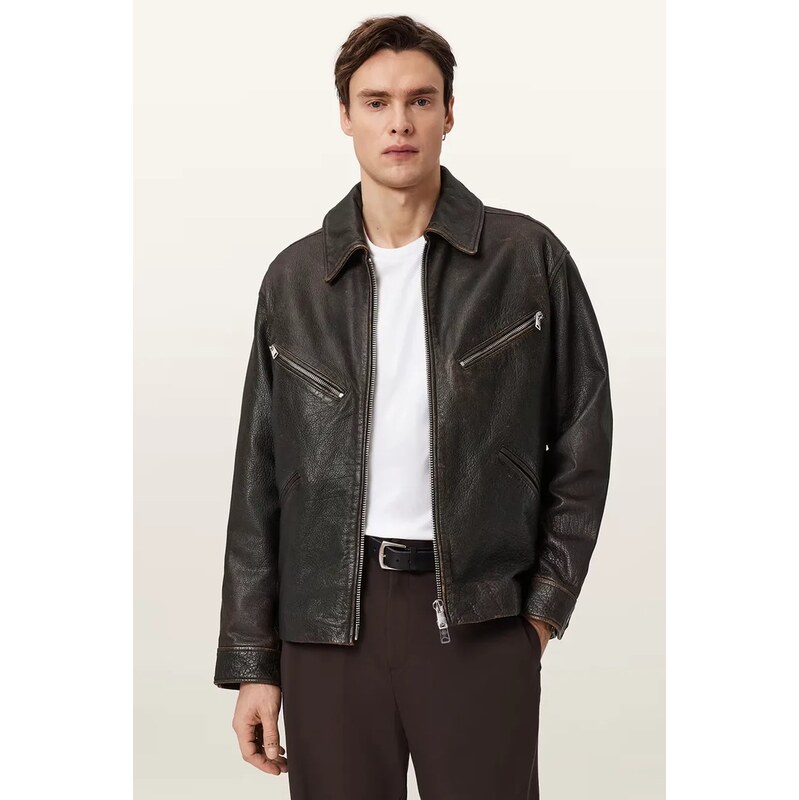 AllSaints bunda pánska kožená STARDAY 68695561