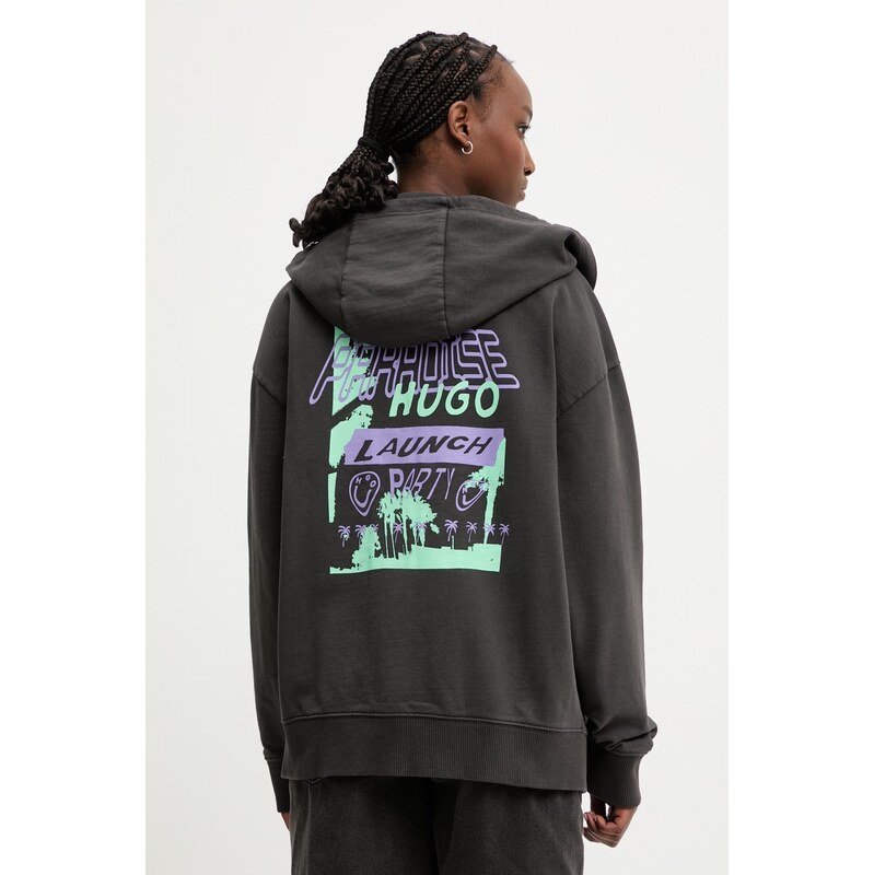 HUGO Blue mikina na zips dámska bavlnená Doa B_4 68703020