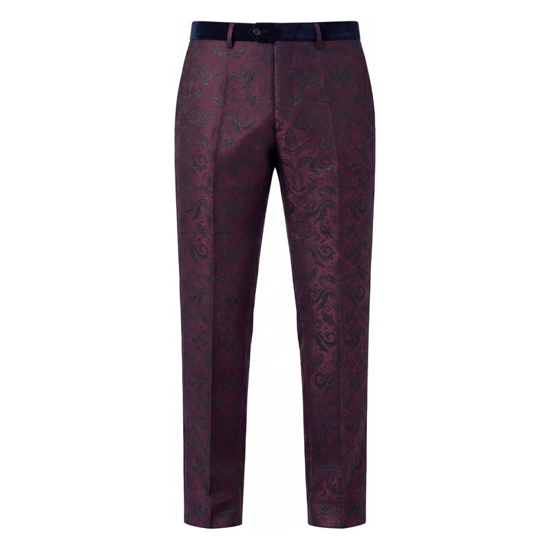 DOLCE & GABBANA Jacquard Burgundy nohavice 68695838
