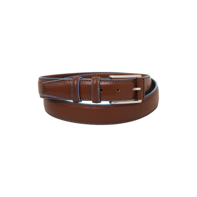 E-shop Tuscany Leather Ležérny kožený opasok 35 mm so svetlomodrými