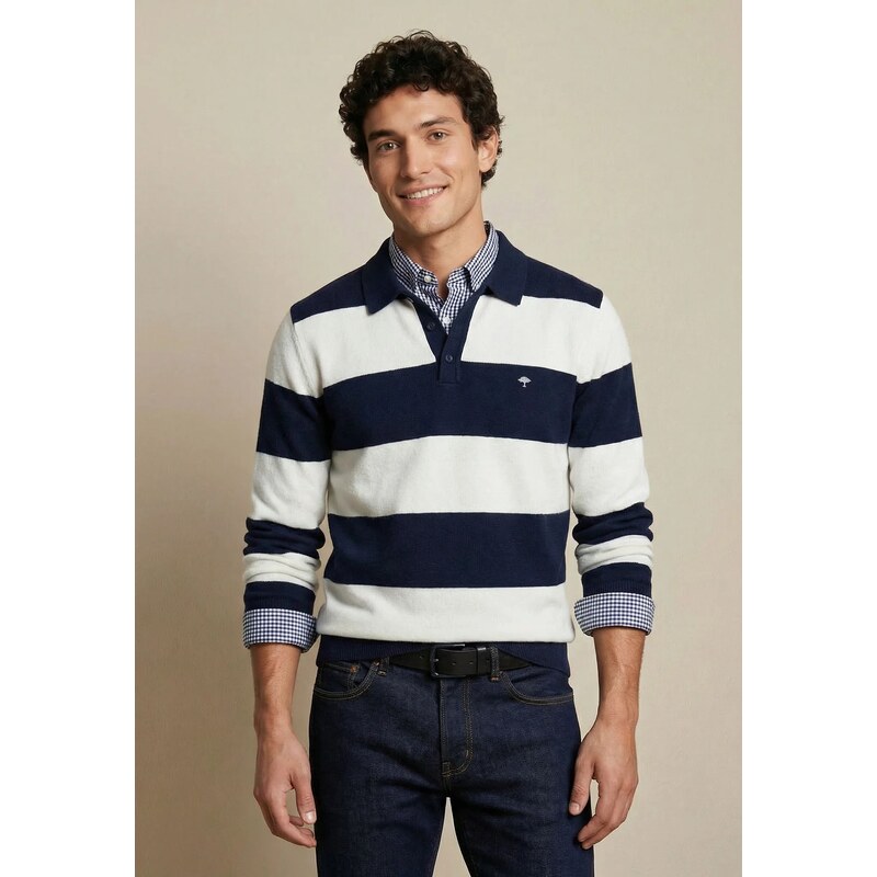 Pánske pruhované polo s dlhým rukávom FYNCH-HATTON 68699430