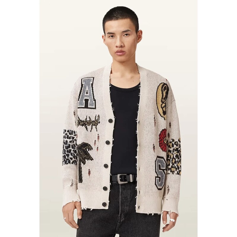 AllSaints kardigán pánsky s prímesou vlny FOXX 68702847