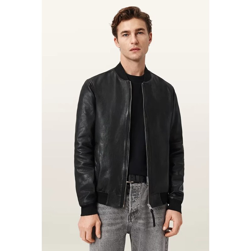 AllSaints bunda bomber pánska kožená MORTEN 68702874