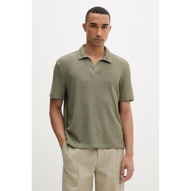 Calvin Klein úpletové polo tričko pánske s viskózou 68710403