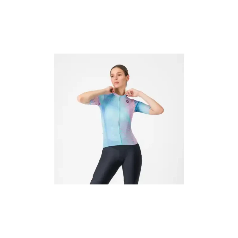Castelli Cosmic Vortex dámsky dres krátky rukáv Multicolor Pink Green 68706563