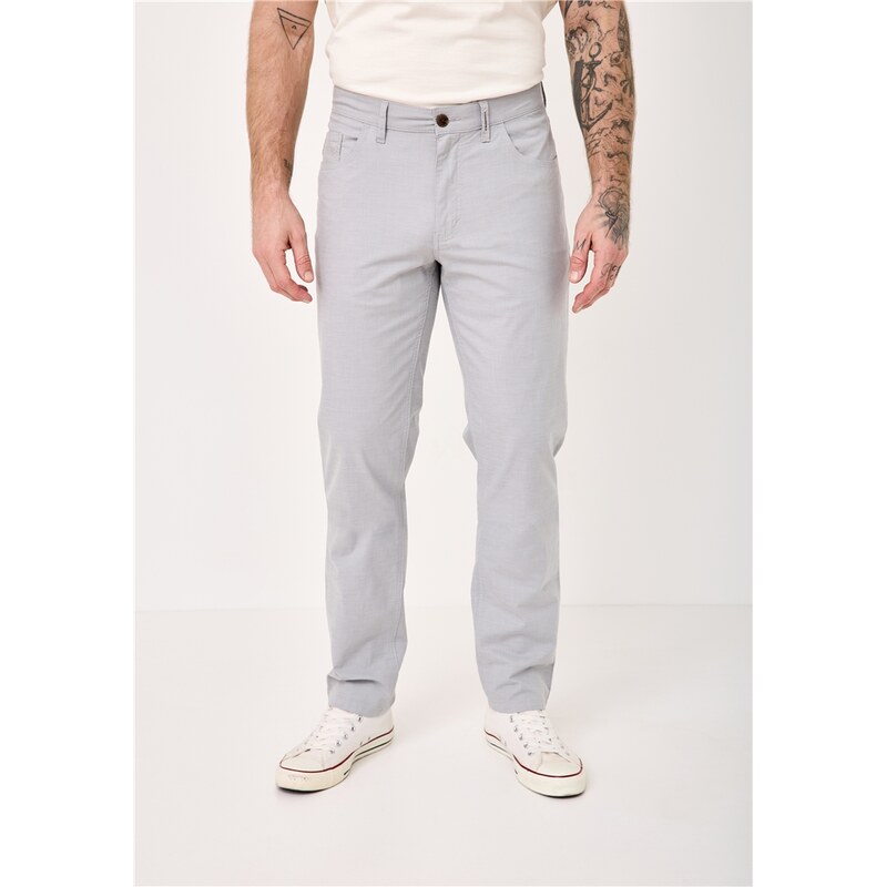Pánske svetlosivé bavlnené nohavice REDPOINT modern fit 68708671