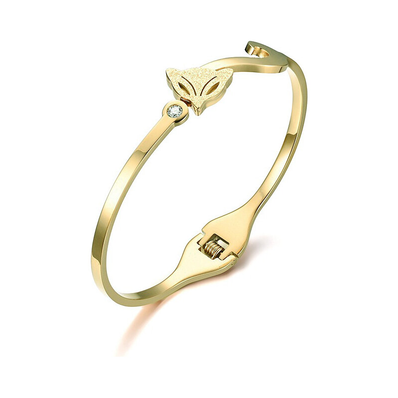 Titan Jewerly Dámsky oceľový náramok s Liška Fox - Zlatý 68791323
