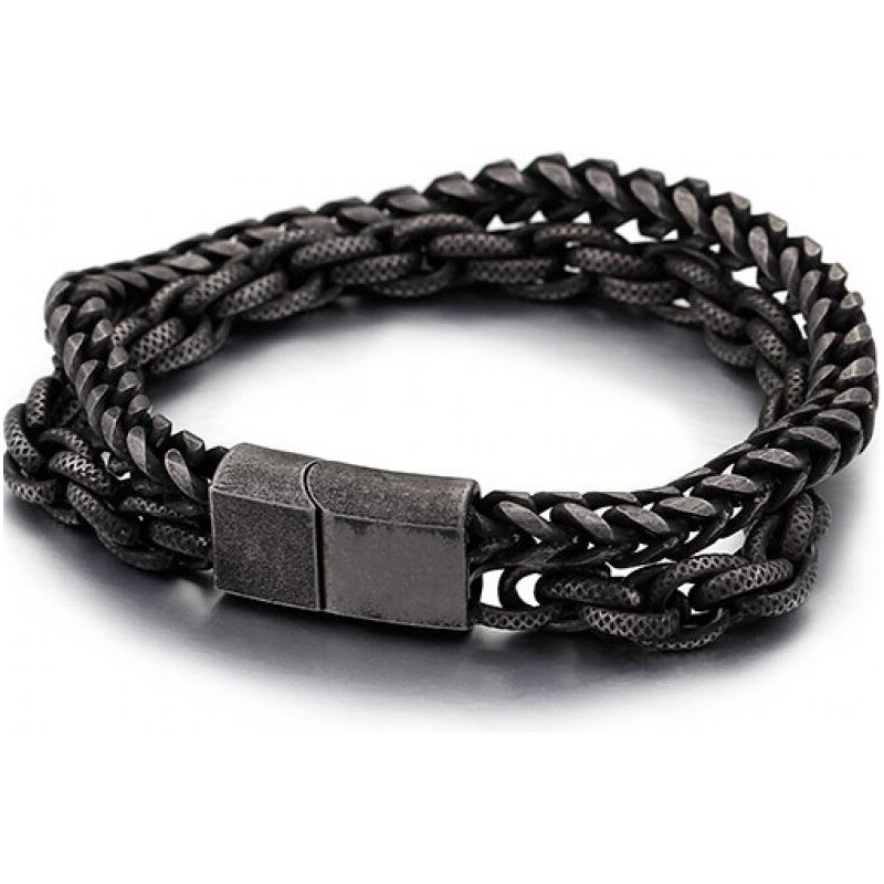 Impress Jewelry Pánsky oceľový náramok Chainstack Blackout 68791392