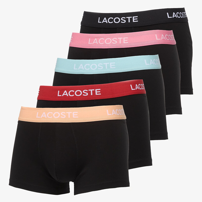 Boxerky LACOSTE 5 Pack Trunk Black/ Ledge-Reseda-Pastille Mint 69079084