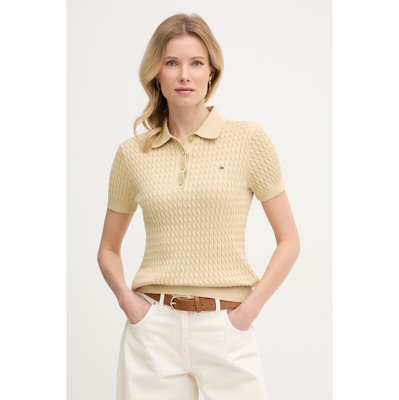 E-shop Tommy Hilfiger úpletové polo tričko dámske bavlnené