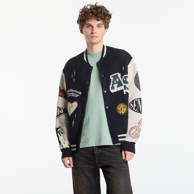 Sveter AllSaints Chase Cardigan Black/ Ecru White M 68954140