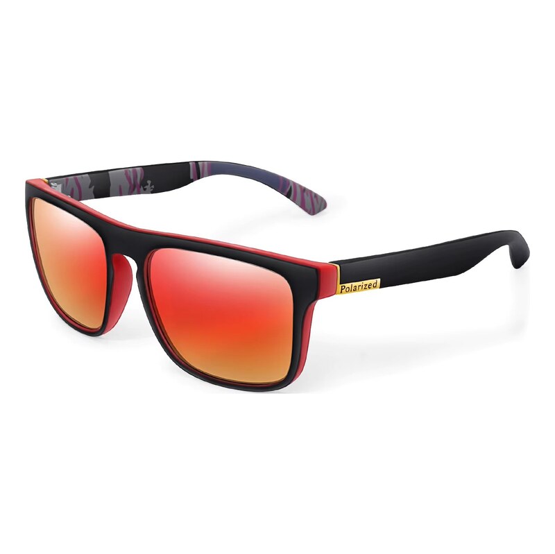 Polarzone Oranžové zrkadlové polarizačné okuliare Wayfarer Crazy 68721146