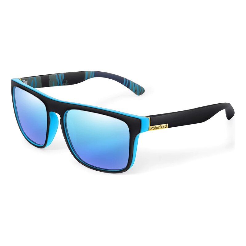 Polarzone Modré zrkadlové polarizačné okuliare Wayfarer Crazy 68721147