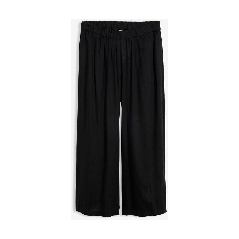 bonprix Culotte nohavice, široké, z padavej viskózy, farba čierna 50901978