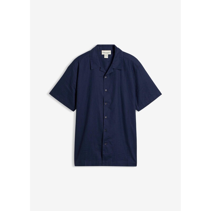 E-shop bonprix Košeľa s krátkym rukávom, Loose Fit, farba modrá