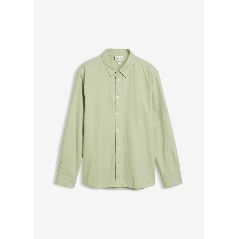 bonprix Košeľa s dlhým rukávom z chladivého pláteného mixu, Modern Fit 68722834