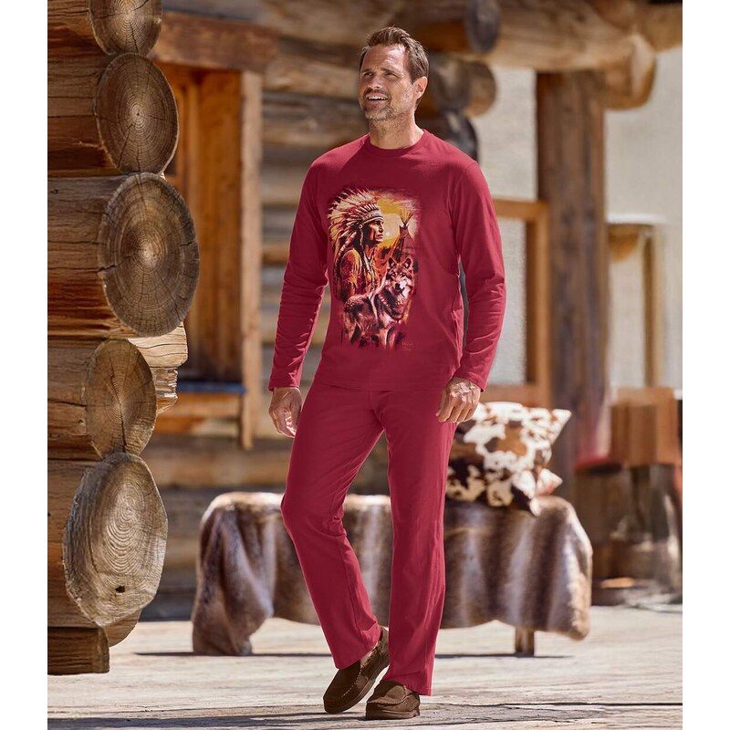 Bavlnené pyžamo Indian Spirit Atlas For Men Bordová 68729551