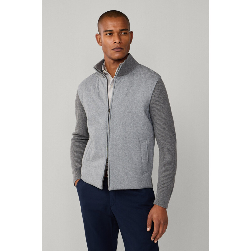 SVETER Hackett London JERSEY KNIT FZ HYBRID 68744978