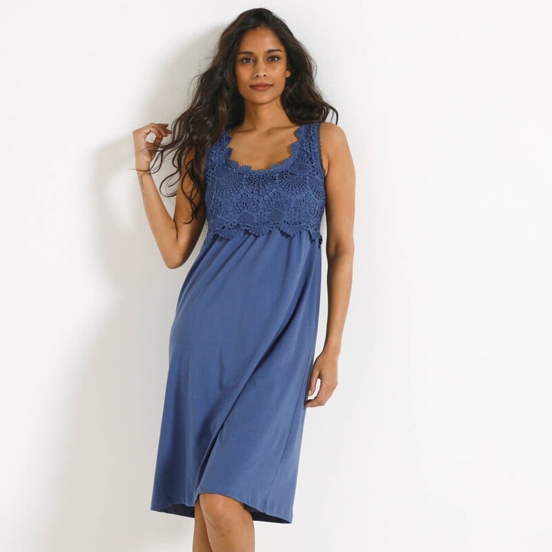 Šaty s macramé indigo 036 Blancheporte 68745462