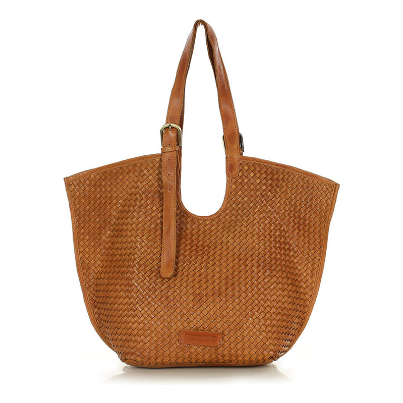 MARCO MAZZINI Dámska kabelka typu hobo bag z prírodnej kože | camel 68752091