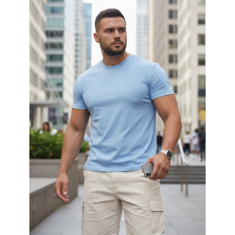 T-shirt męski klasyczny błękitny Dstreet RX5680 69066139
