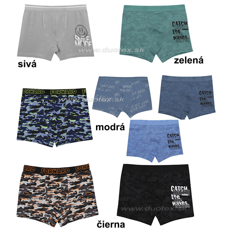 EVONA Chlapčenské boxerky Boxer-det-5N modrá 158 68758007