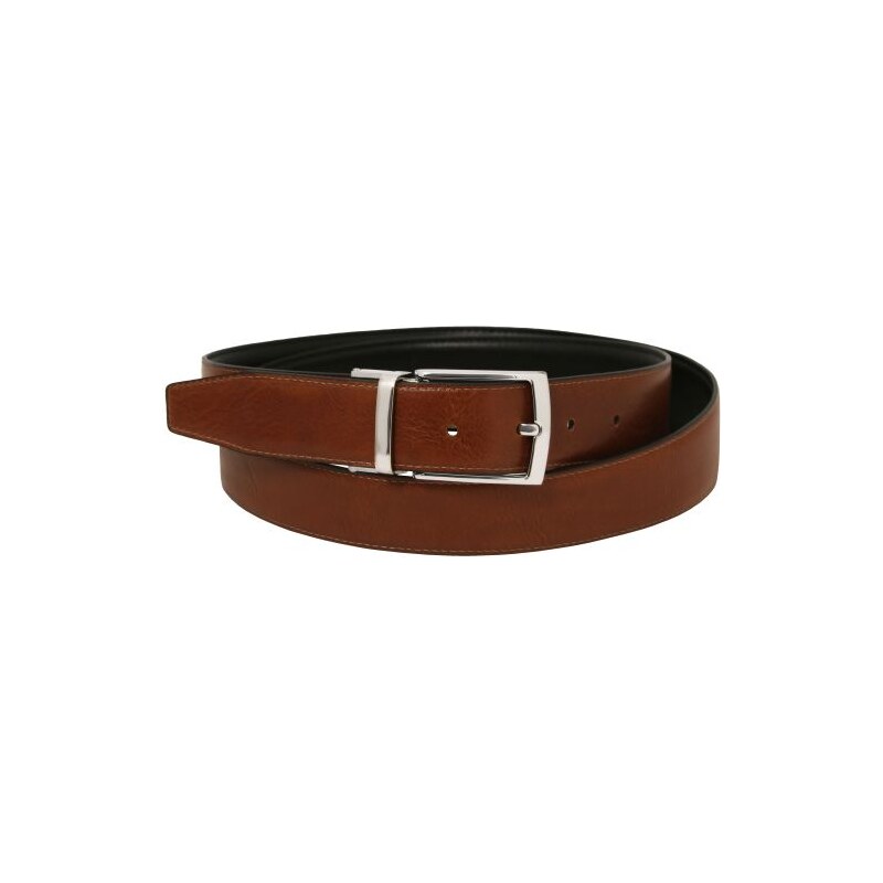 E-shop Elegantný obojstranný kožený opasok s šírkou 35 mm z hladkej