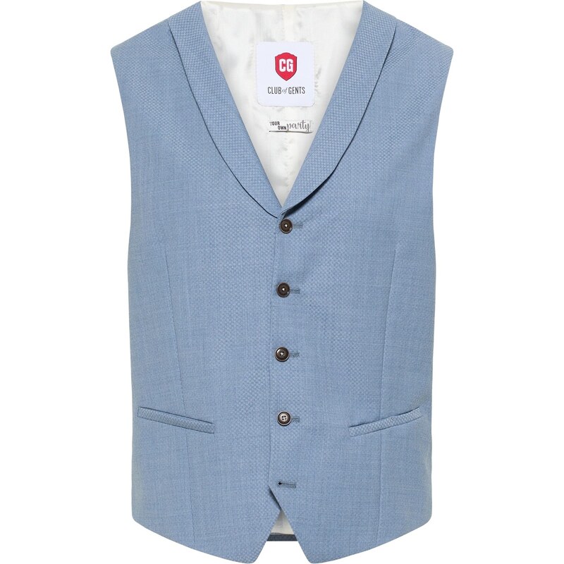 Pánska svetlomodrá vlnená obleková vesta CLUB OF GENTS slim fit 68714756
