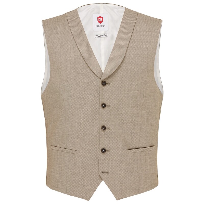 Pánska béžová vlnená obleková vesta CLUB OF GENTS slim fit 68714757
