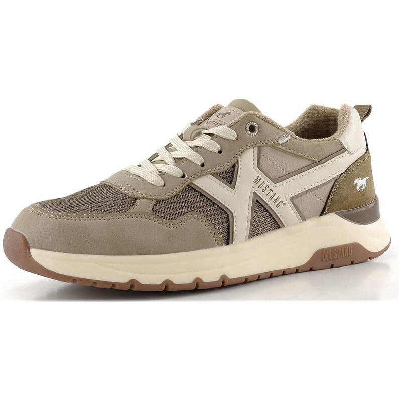 E-shop Mustang pánske šnurovacie tenisky beige 26M0291005