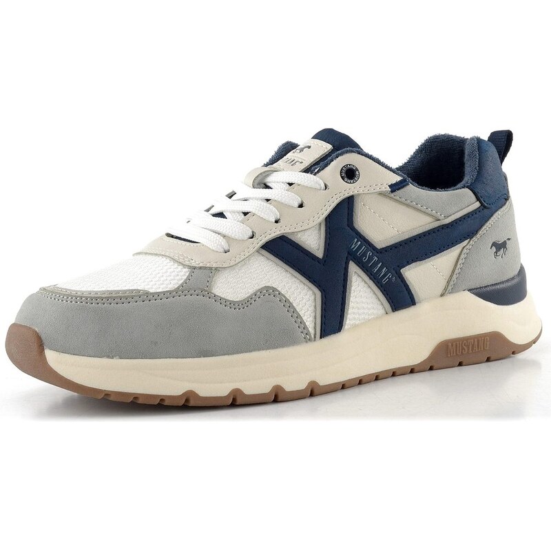 E-shop Mustang pánske šnurovacie tenisky grey/white/navy 26M0291004