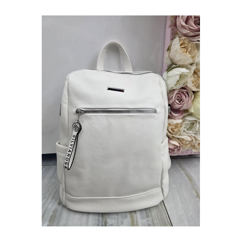 E-shop Katrins Fashion Biely dámsky ruksak Silvia
