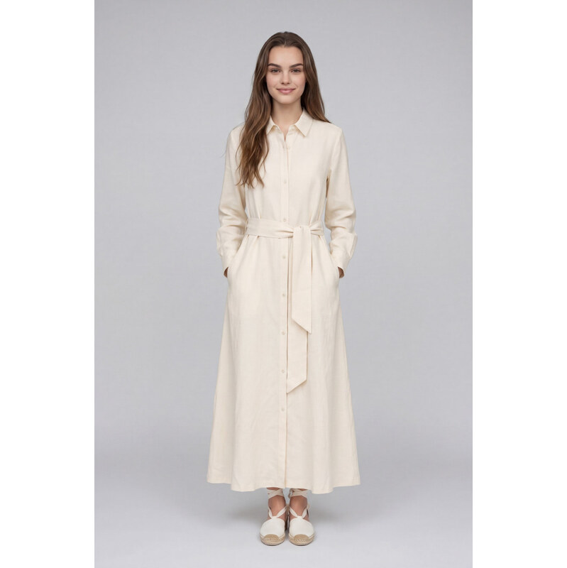ŠATY WOOLRICH VISCOSE LINEN CHEMISIER DRESS 68778308