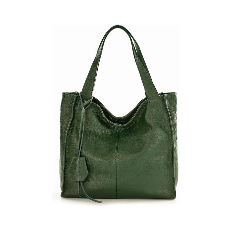 E-shop Genuine Leather MARCO MAZZINI Zelená kožená shopper kabelka