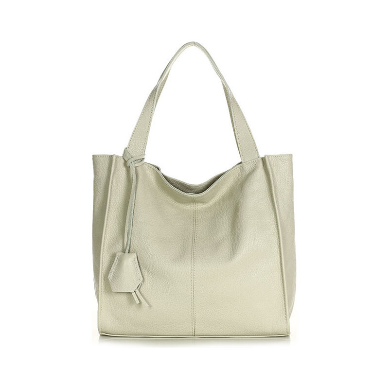 E-shop Genuine Leather MARCO MAZZINI Krémová kožená shopper kabelka