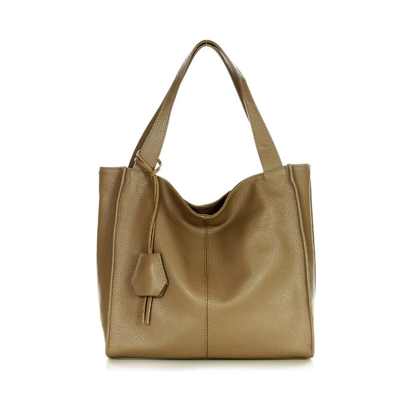 E-shop Genuine Leather MARCO MAZZINI Béžová kožená shopper kabelka
