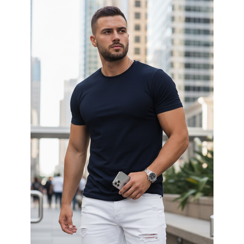T-shirt męski klasyczny granatowy Dstreet RX5673 69066132