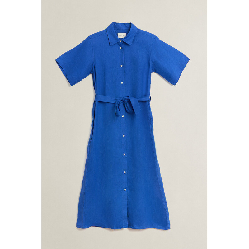 Šaty gant linen ss shirt dress royal blue 67313277