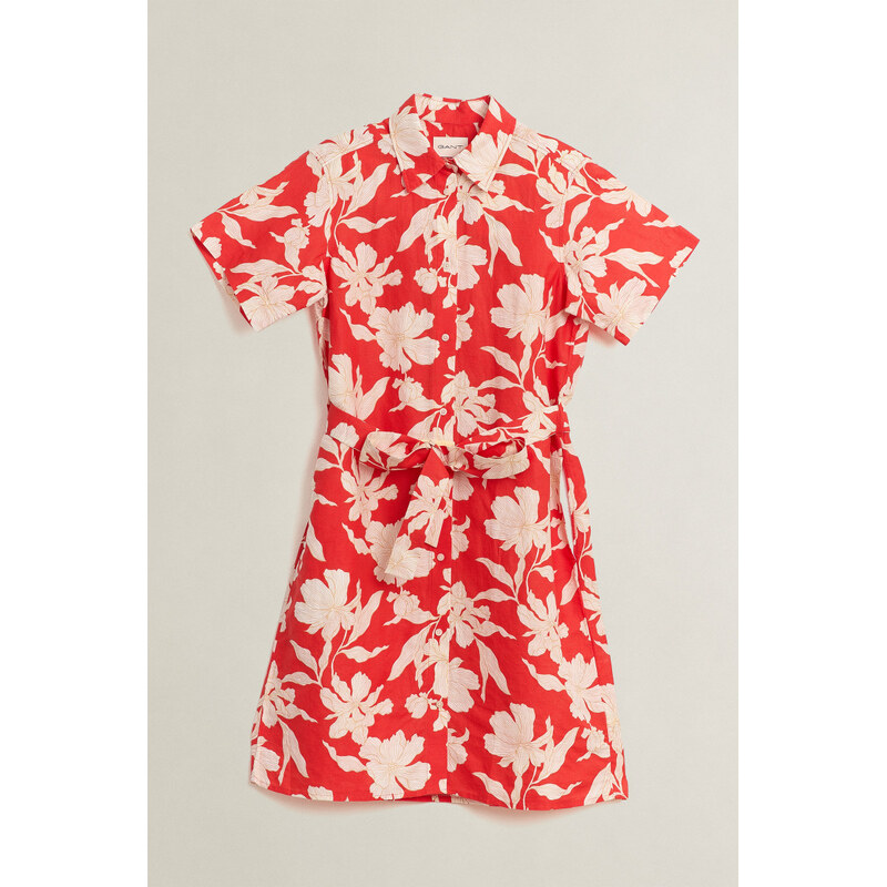 Šaty gant floral print linen ss shirt dress perfect red 67611860