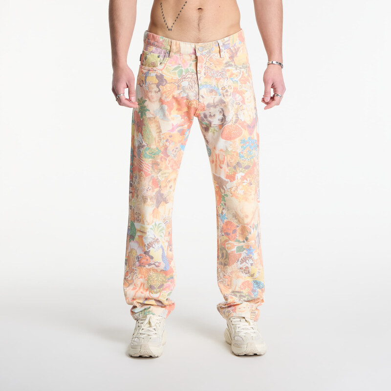 Džínsy PLEASURES Stickers Straight Leg Jeans Multi 32 68792587