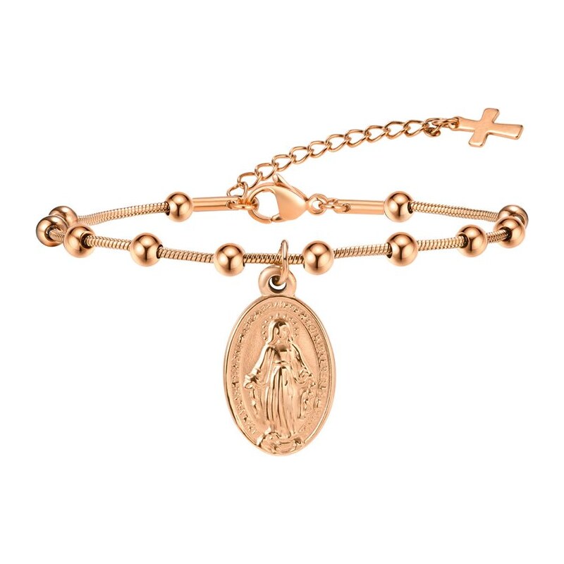 Titan Jewerly Oceľový náramok s obojstranným príveskom Panny Márie 68791228
