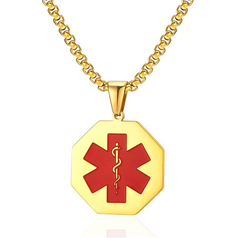 E-shop Impress Jewelry Prívesok z chirurgickej ocele Medic Alert Zlatý