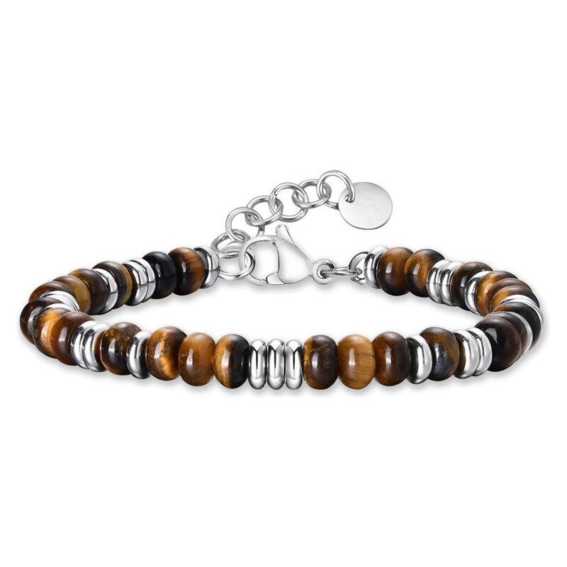E-shop Impress Jewelry Pánsky oceľový náramok s korálkami z Tigrieho