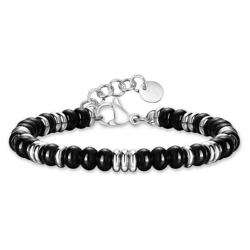 E-shop Impress Jewelry Pánsky oceľový náramok s korálkami z Čierneho