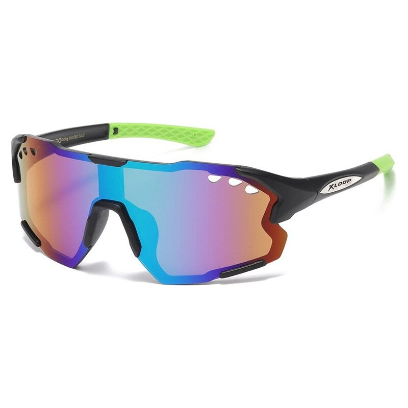 E-shop X-loop XLoop Shield okuliare Semi Rimless – Fialové sklá Zelené