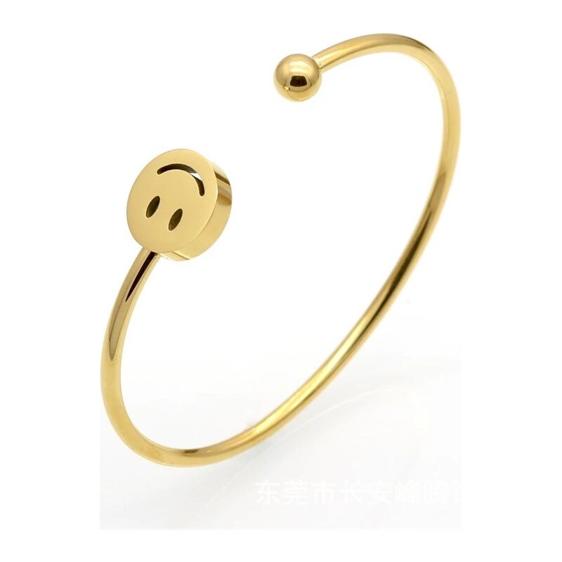 Impress Jewelry Náramok z chirurgickej ocele Emoji Zlatý 68791331